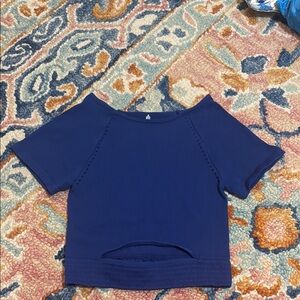 Cut it out blue short sleeve Free People shirt